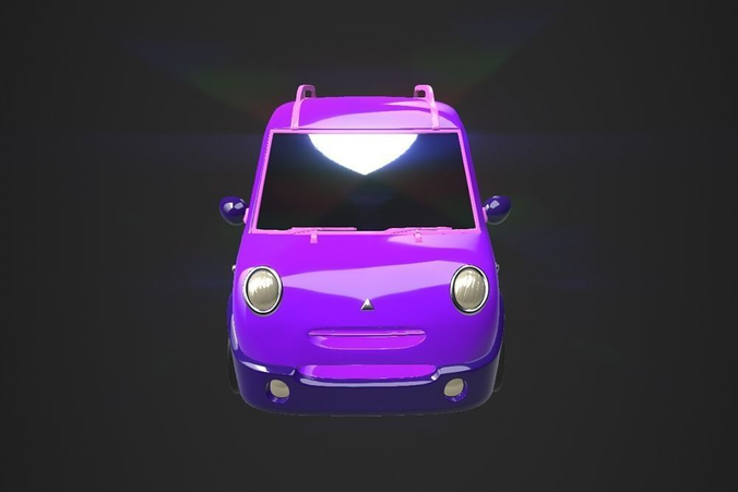 Cartoon car 3D model 6