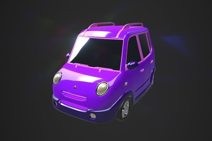 Cartoon car 3D model 7