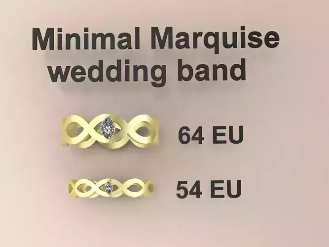 Couple Minimal RingSet Marquise Stones 2 Ring SIZE 54 64 EU