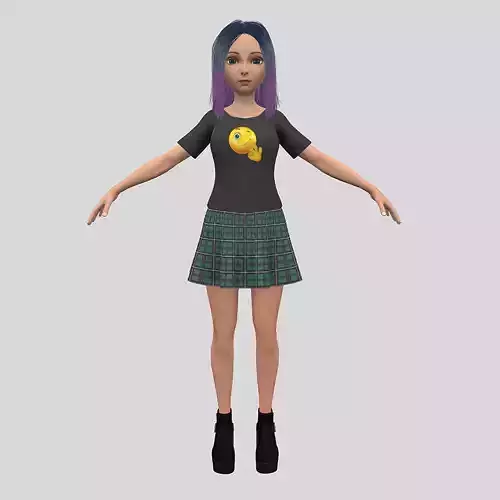 Young woman with colorful hair 