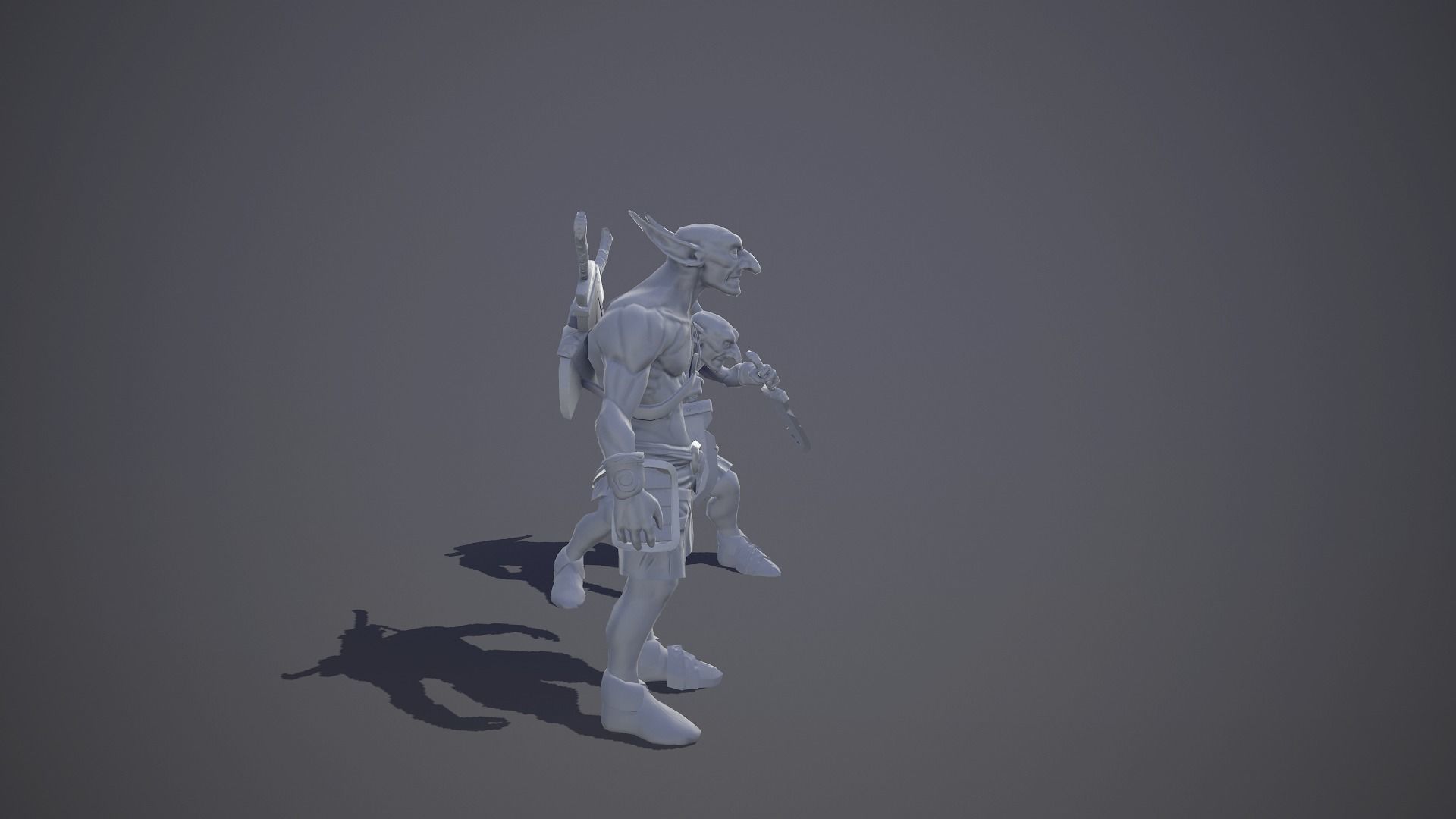 Goblin with daggers Low-poly 3D model_6