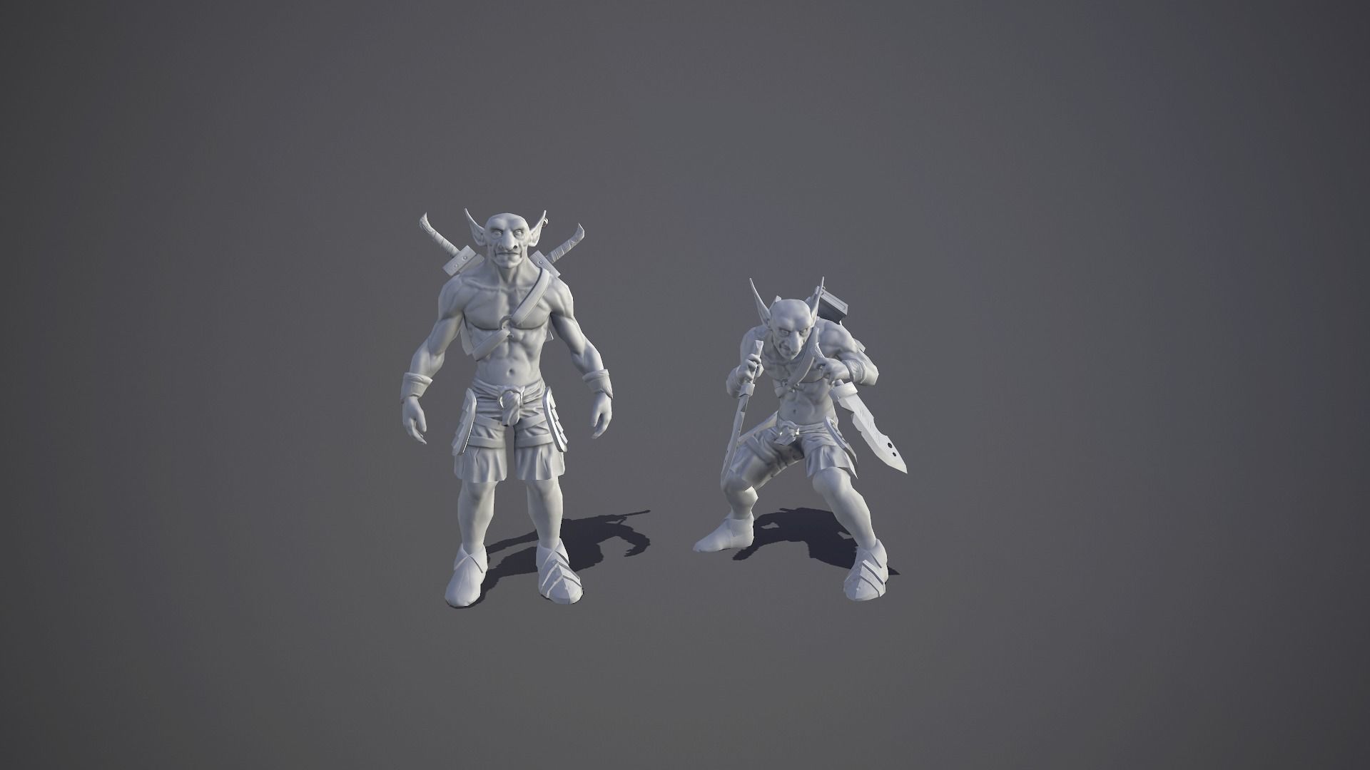 Goblin with daggers Low-poly 3D model_5