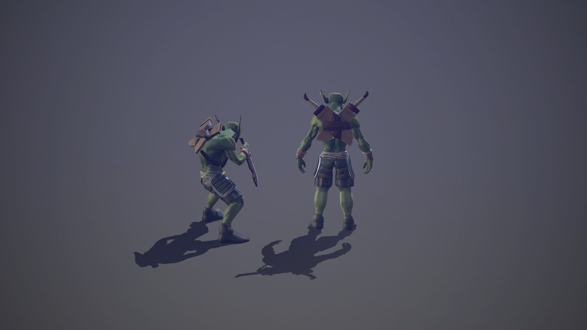 Goblin with daggers Low-poly 3D model_4
