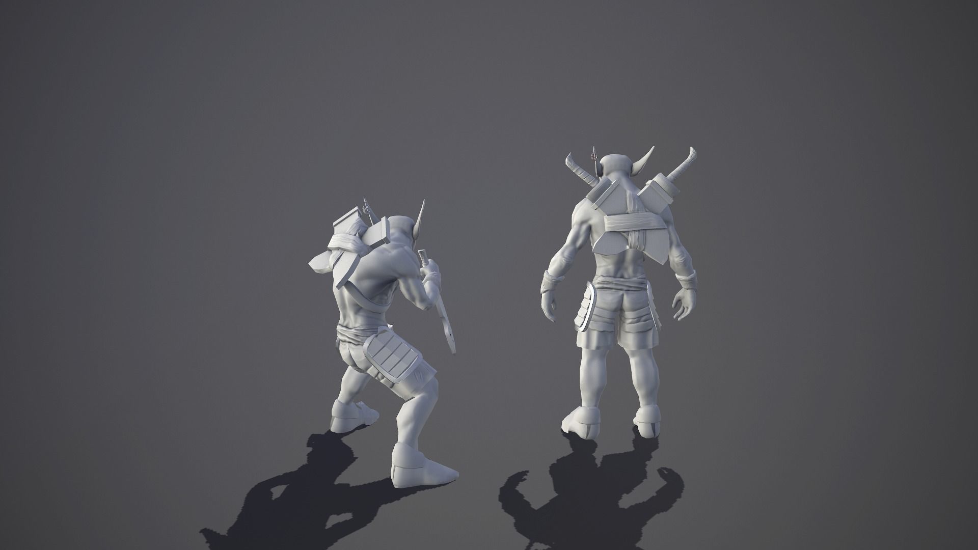 Goblin with daggers Low-poly 3D model_7