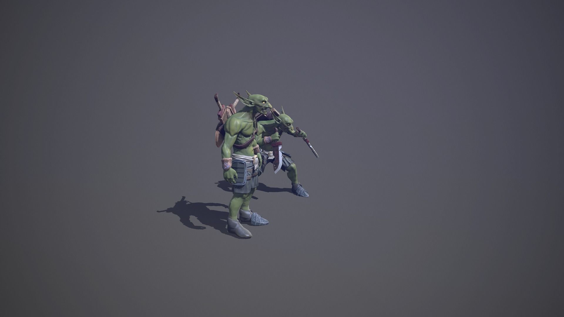 Goblin with daggers Low-poly 3D model_3