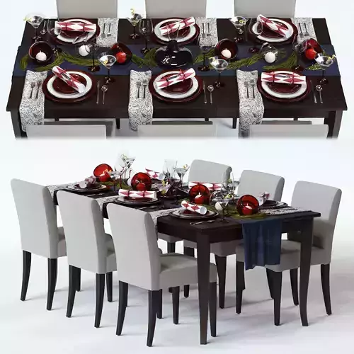 Red Shimmer Holiday Table