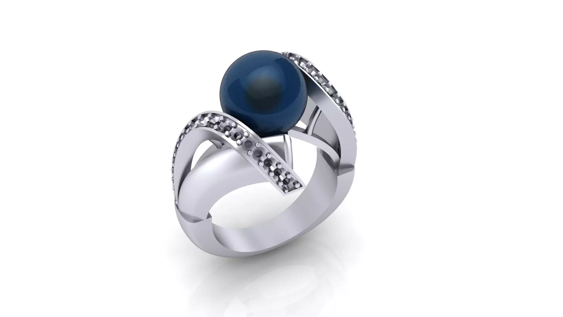free pearl bypass jewelry ring Free 3D print model