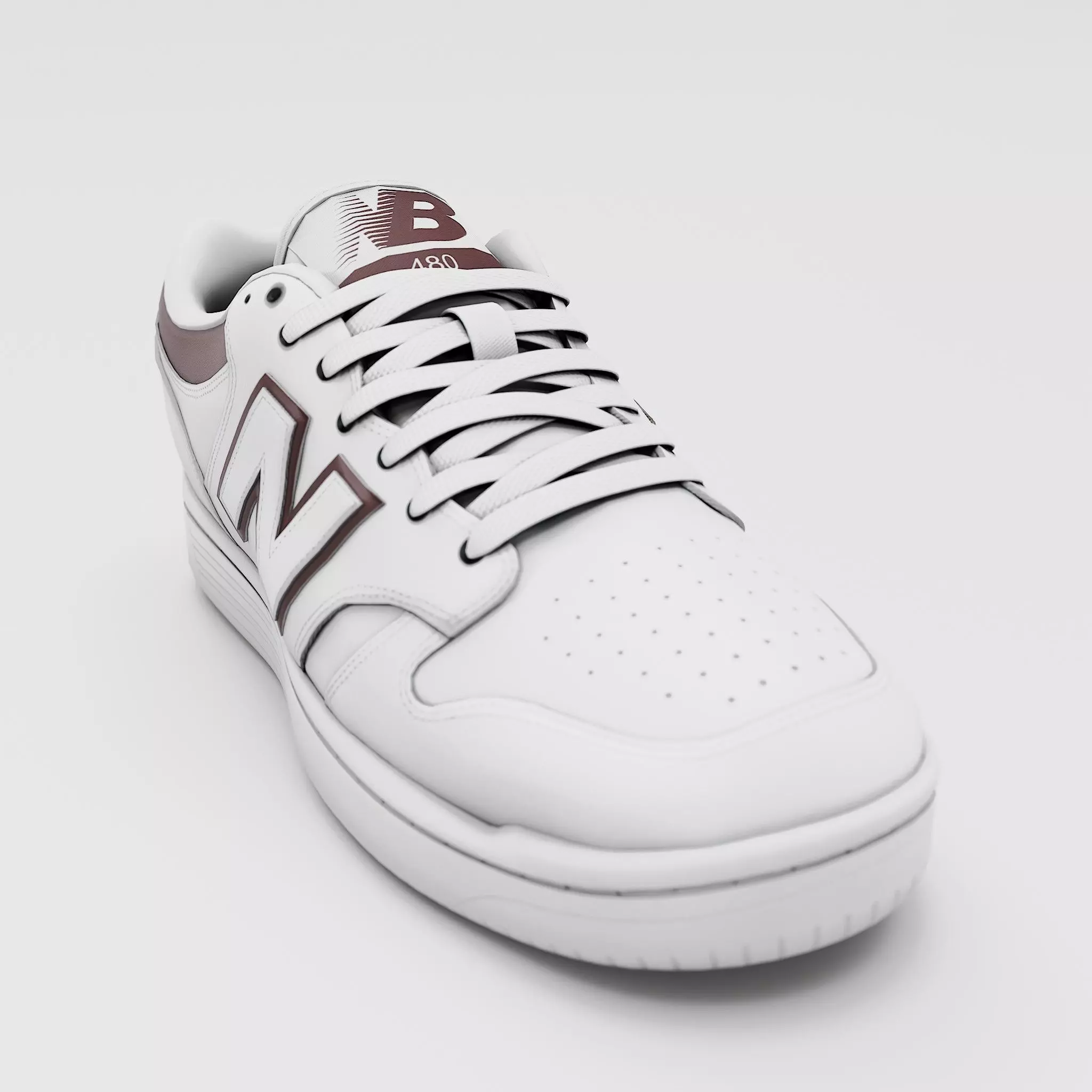NEWBALANCE 480 White Burgundy 3D model