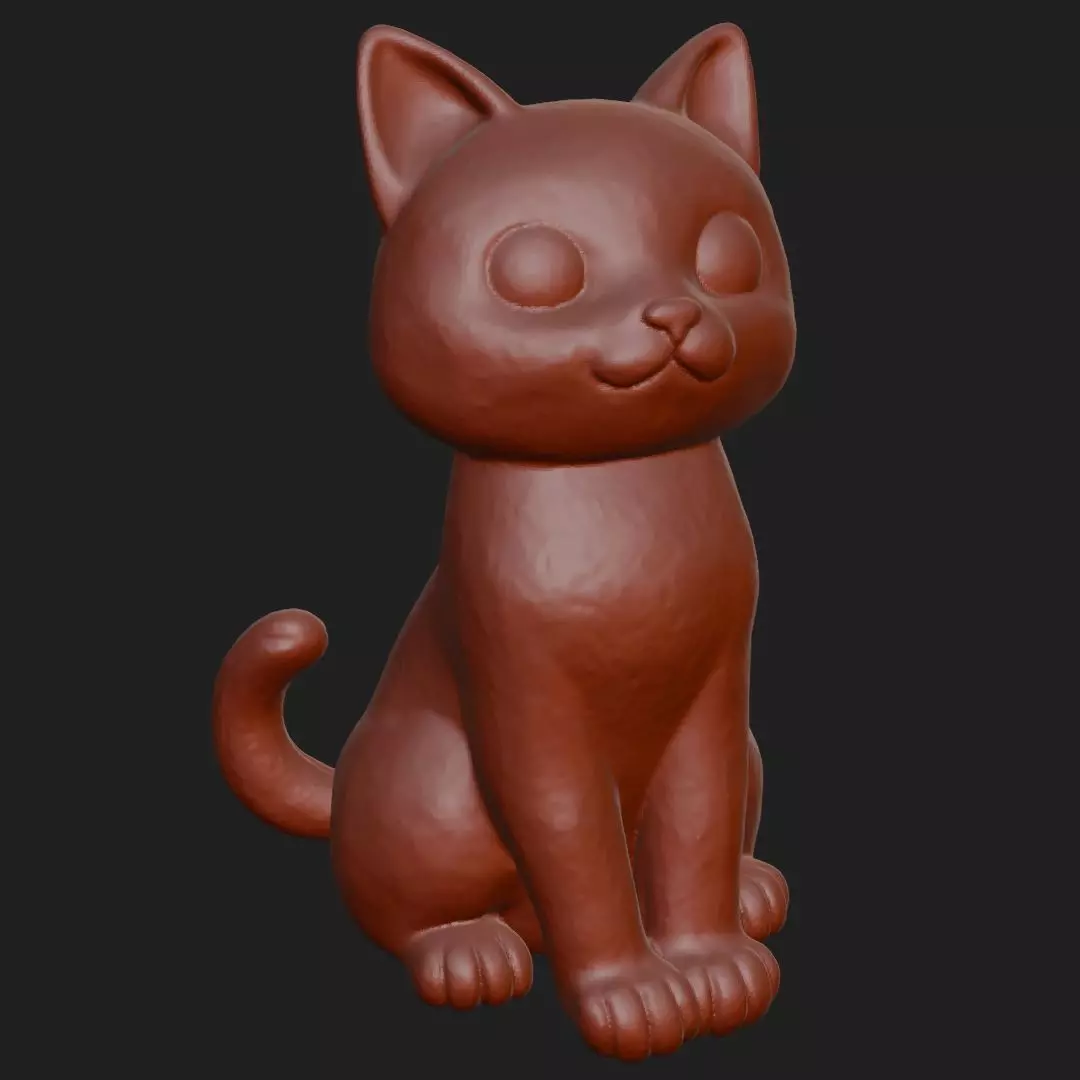 Stylized Sitting Cat 3D model