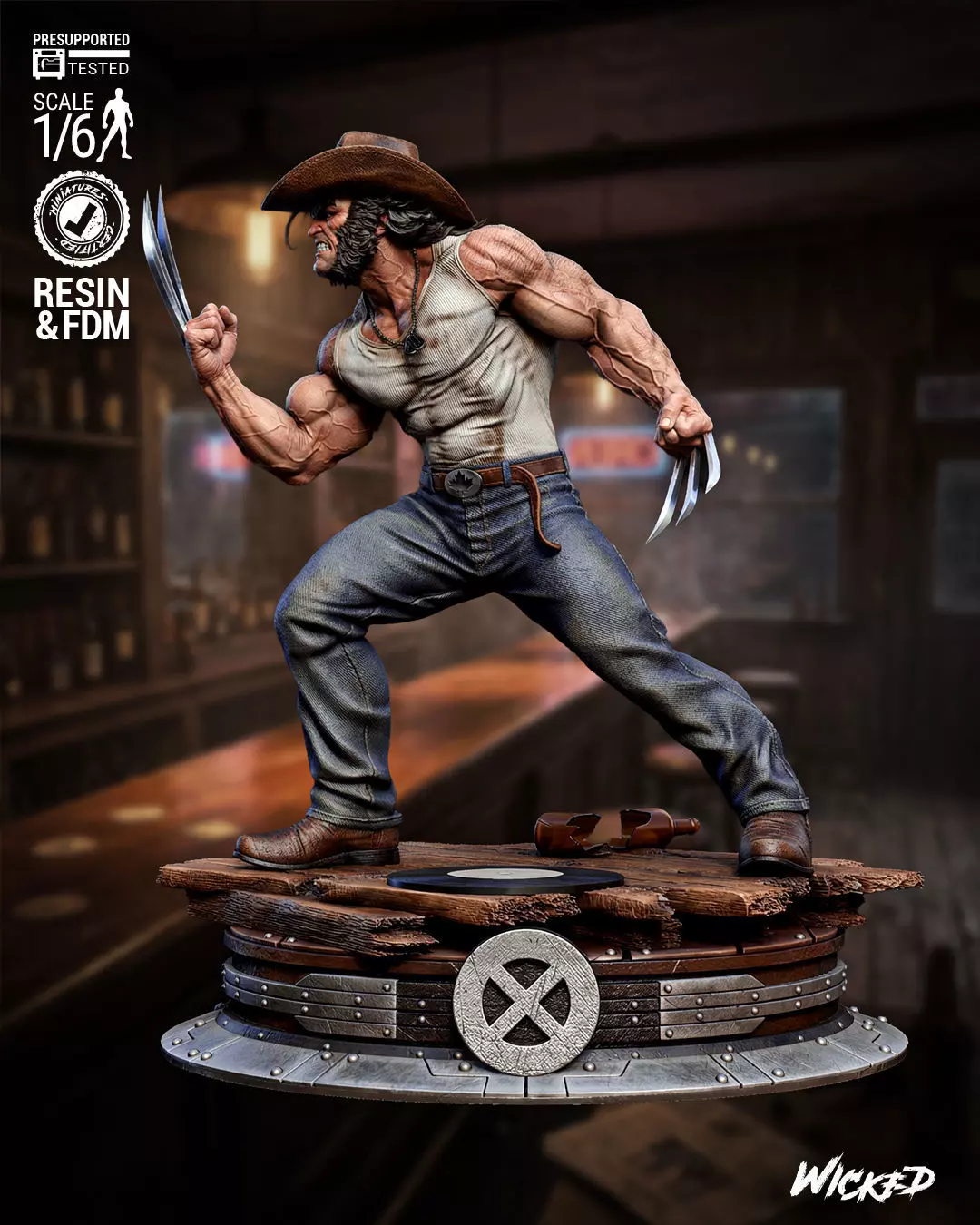 Wicked Marvel Logan Sculpture 3D print model