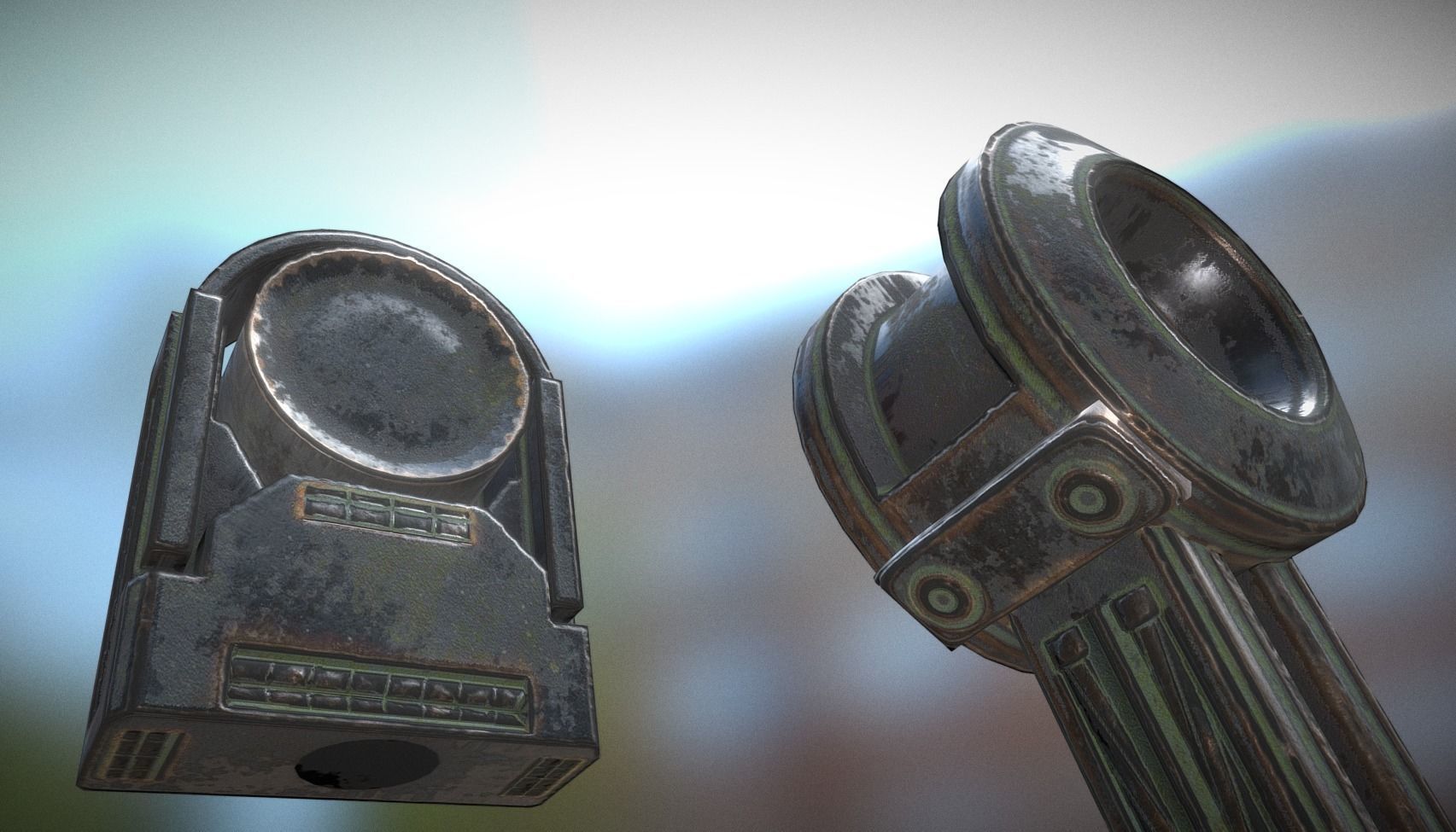 Hydraulic Suspension and Tire Old Version Rigged and Animated Low-poly 3D model_12