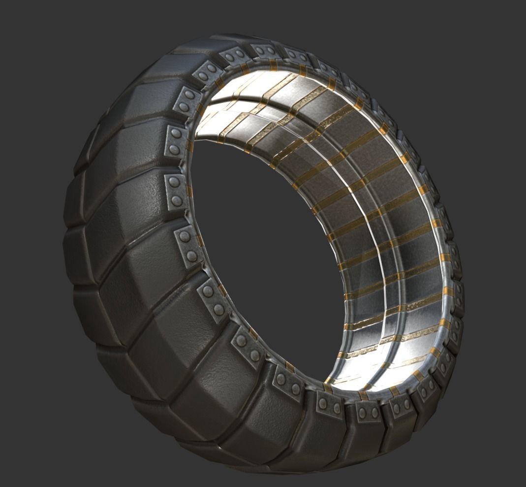 Hydraulic Suspension and Tire Old Version Rigged and Animated Low-poly 3D model_20