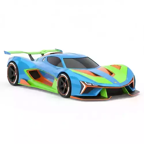 Futuristic Hyper Race Car 3D Model