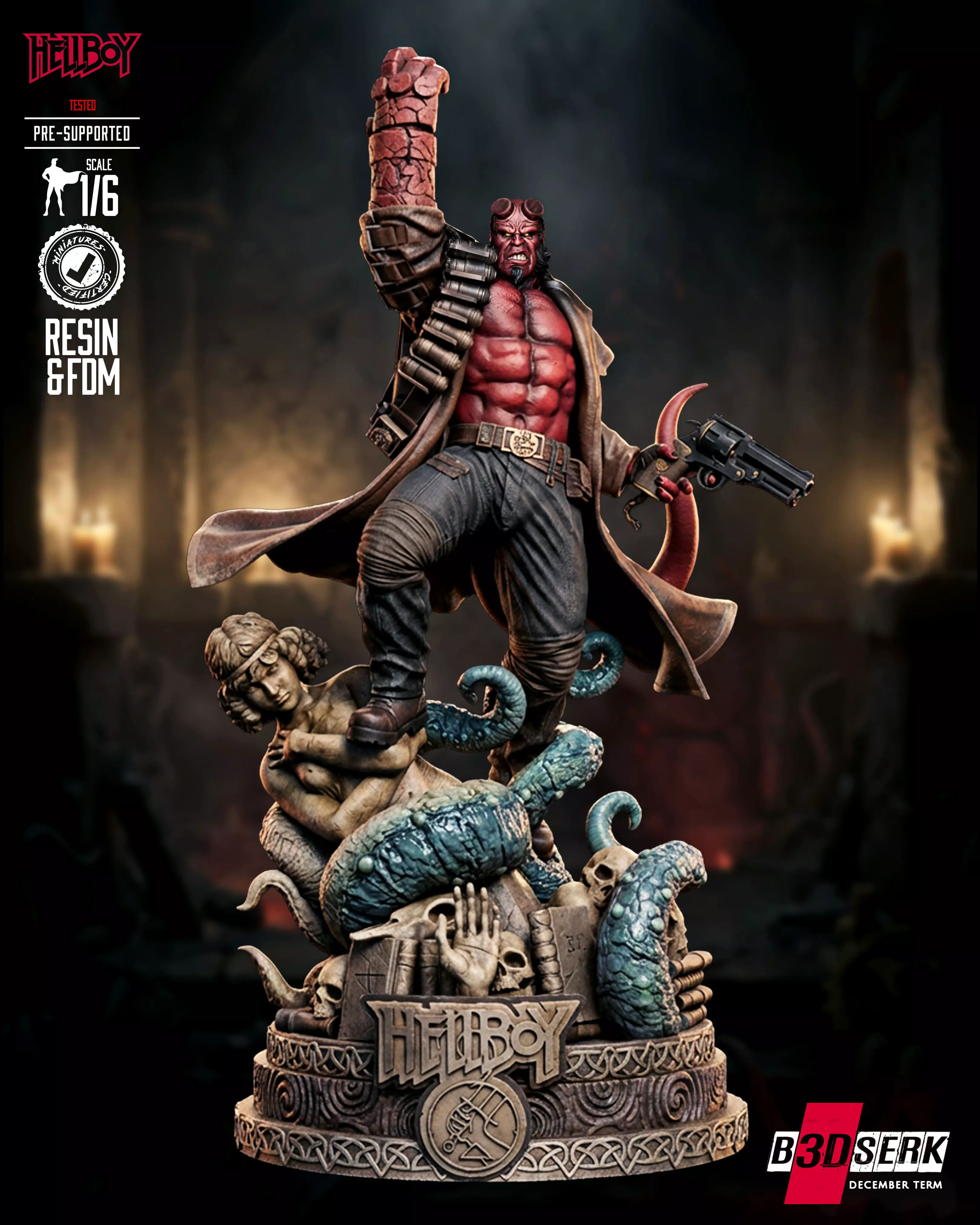 B3DSERK Hellboy Sculpture 3D print model