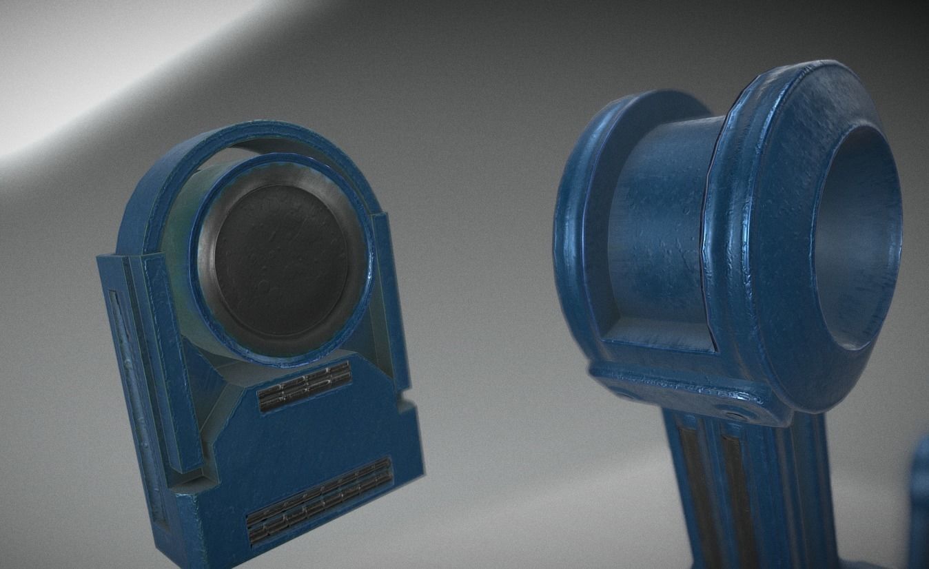 Hydraulic Suspension with Tires Blue Version Rigged and Animated Low-poly 3D model_12