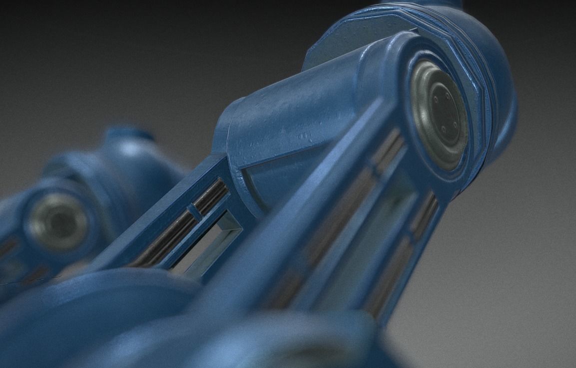 Hydraulic Suspension with Tires Blue Version Rigged and Animated Low-poly 3D model_14