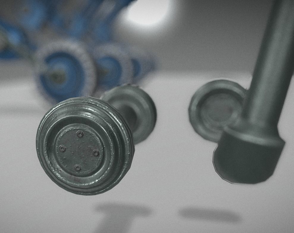 Hydraulic Suspension with Tires Blue Version Rigged and Animated Low-poly 3D model_10