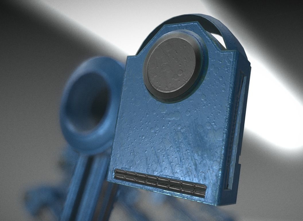 Hydraulic Suspension with Tires Blue Version Rigged and Animated Low-poly 3D model_11