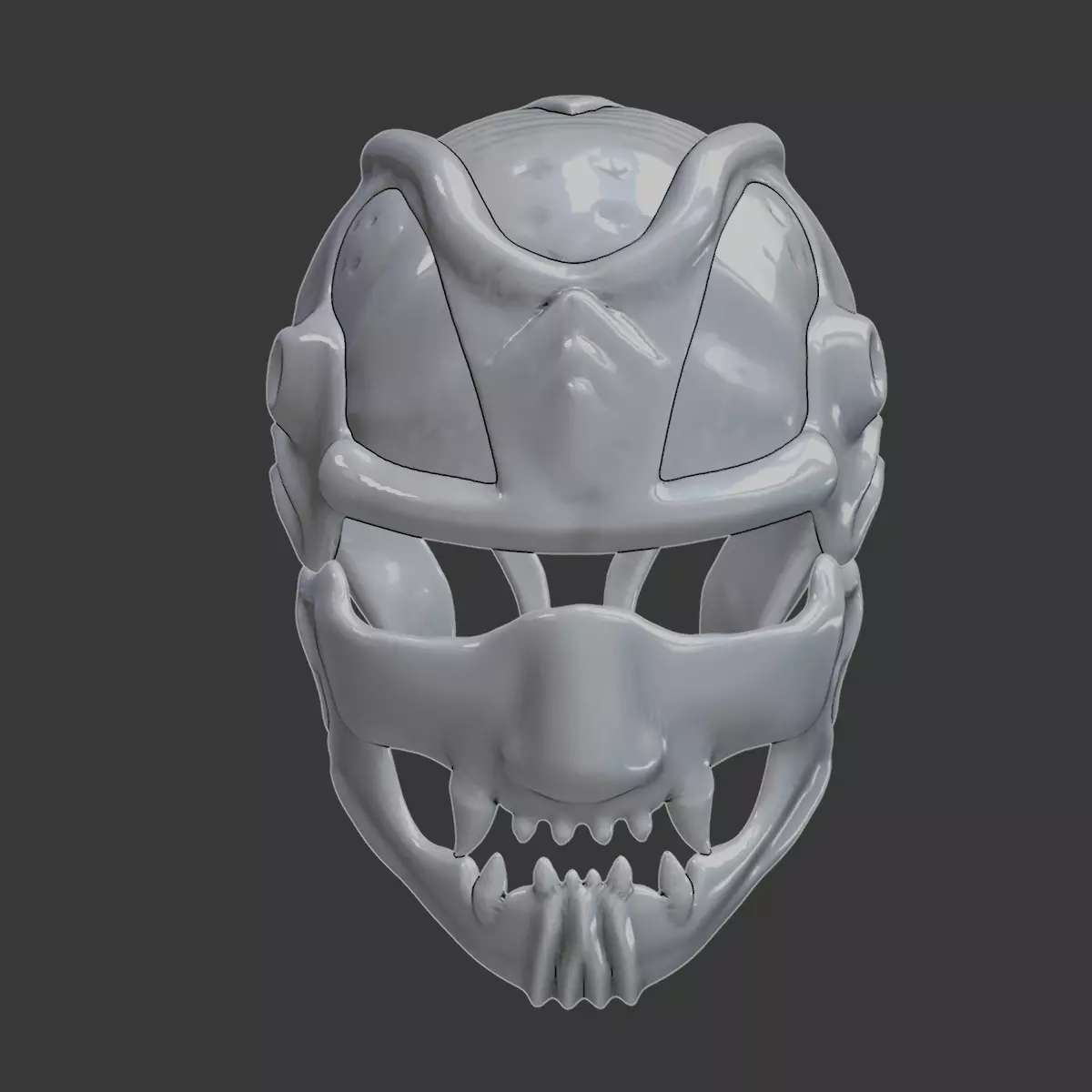 Sci Fi Biomechanical Helmet With Jaw Piece 3D print model