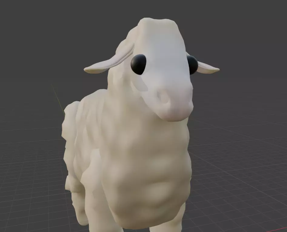 Adorable Low Poly Sheep Rigged Cute Style 3D model