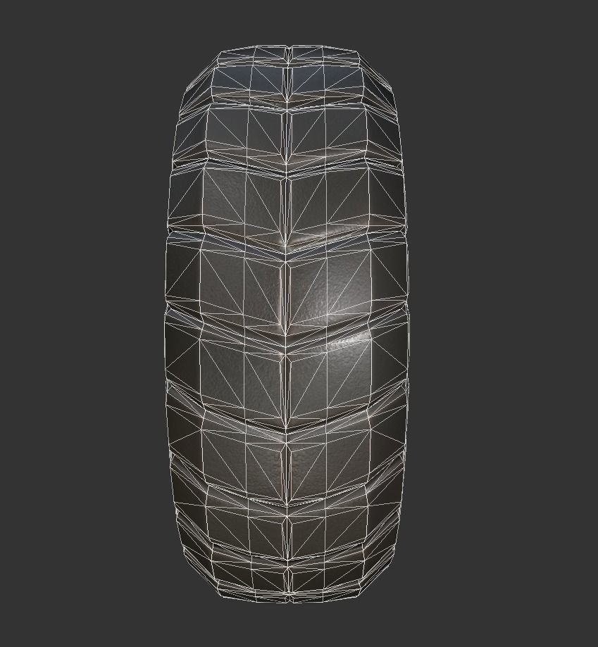 Hydraulic Suspension with Tires Green Version Rig and Animation Low-poly 3D model_16