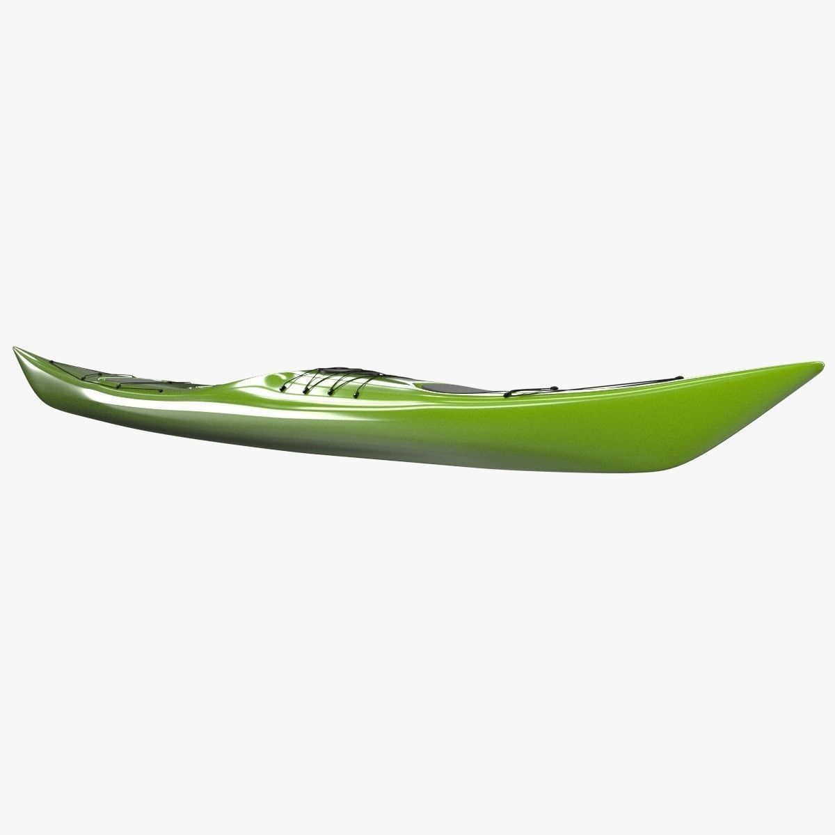 Kayak with paddles 3D model_2