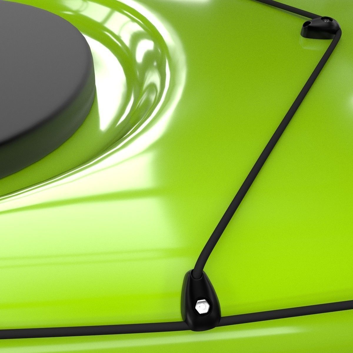 Kayak with paddles 3D model_8