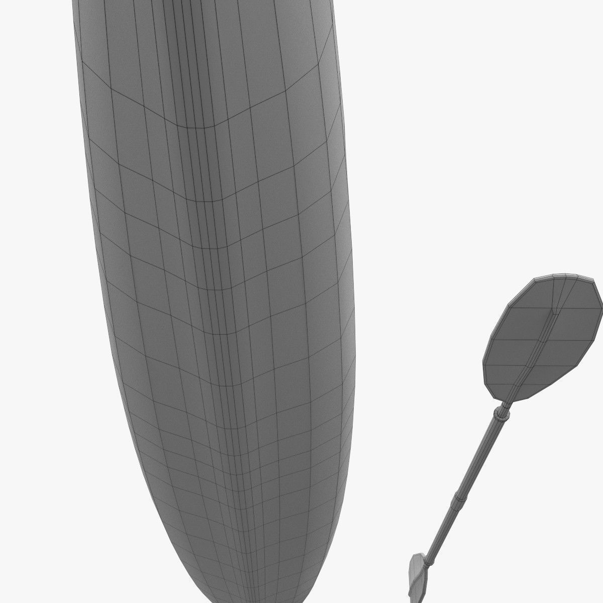 Kayak with paddles 3D model_13