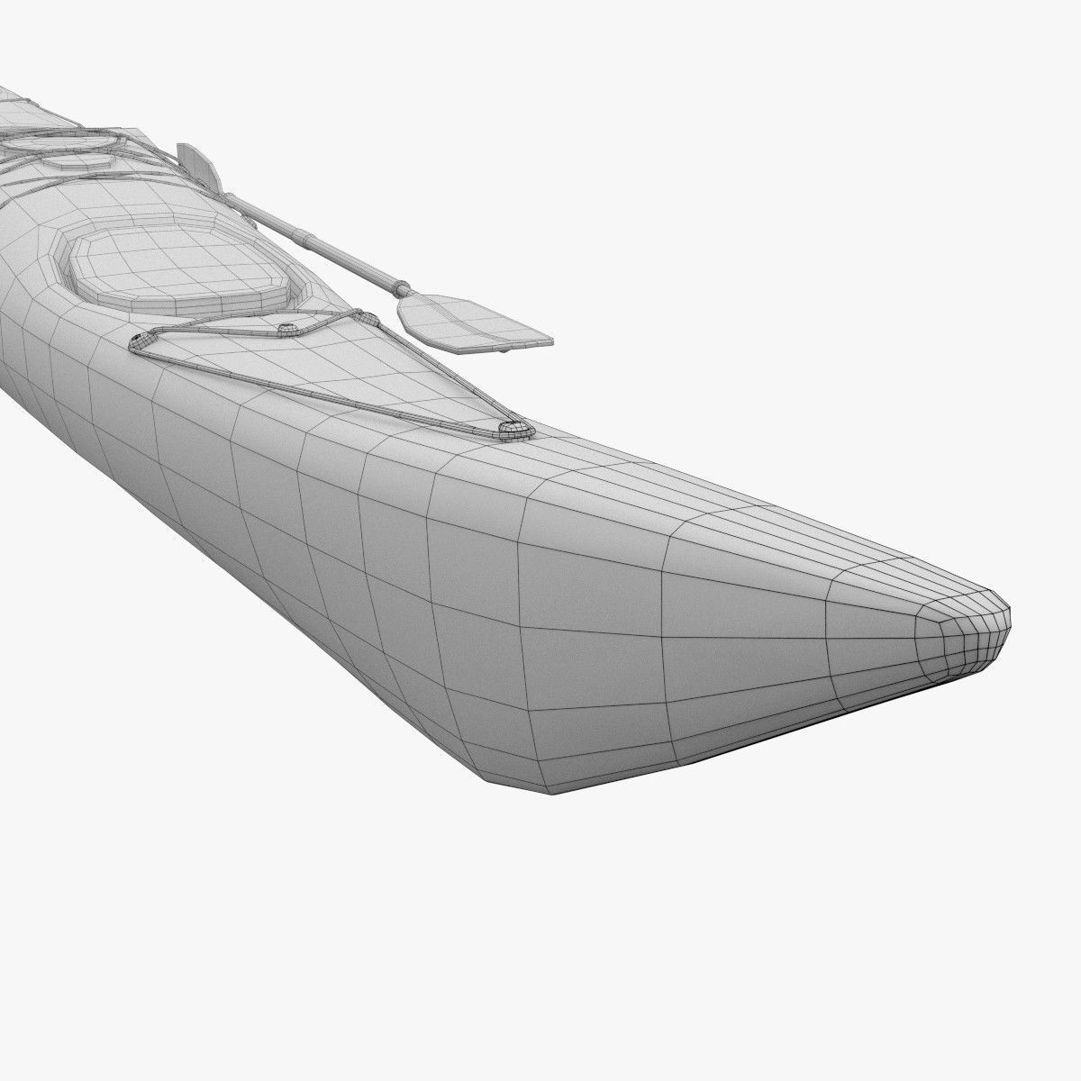 Kayak with paddles 3D model_16