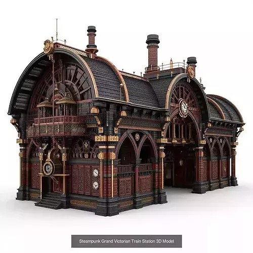 Steampunk Victorian Architecture And Landmarks 3D Collection 3D Model Pack 6