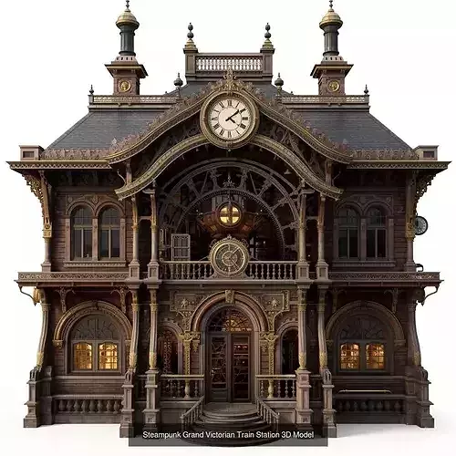 Steampunk Victorian Architecture And Landmarks 3D Collection 3D Model Pack 7