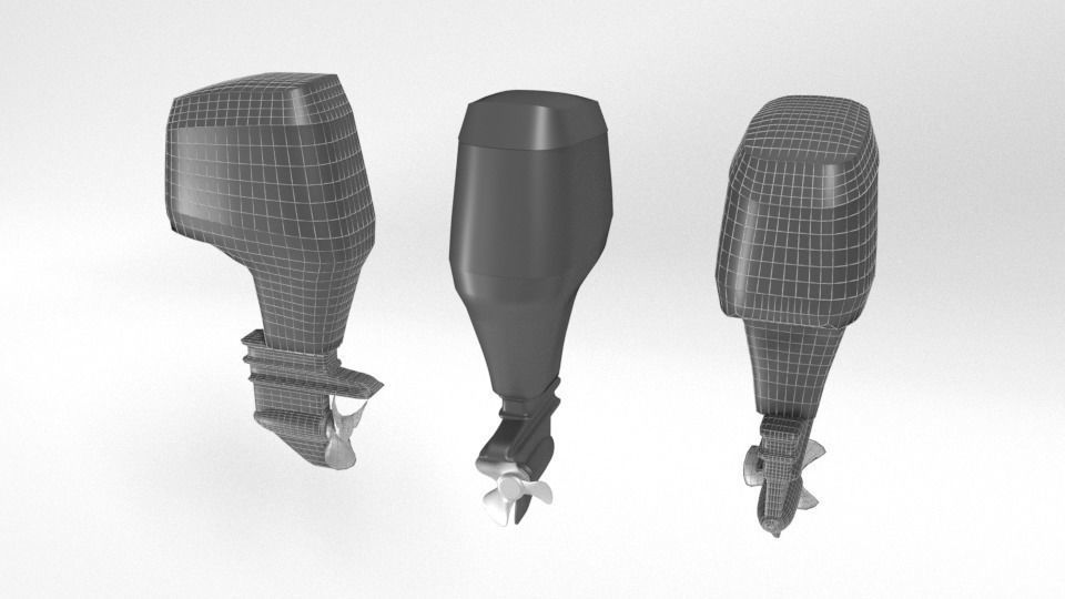 Outboard Motor Low-poly 3D model_0