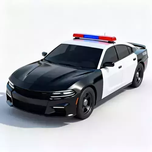 Modern Urban Police Patrol Sedan 3D Model