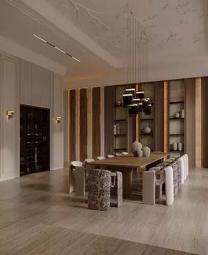 2025 Style Living room Kitchen design 3D model 5