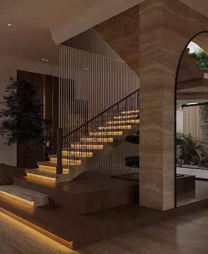 2025 Style Living room Kitchen design 3D model 2