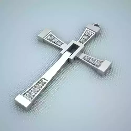 Cross pendant with diamonds