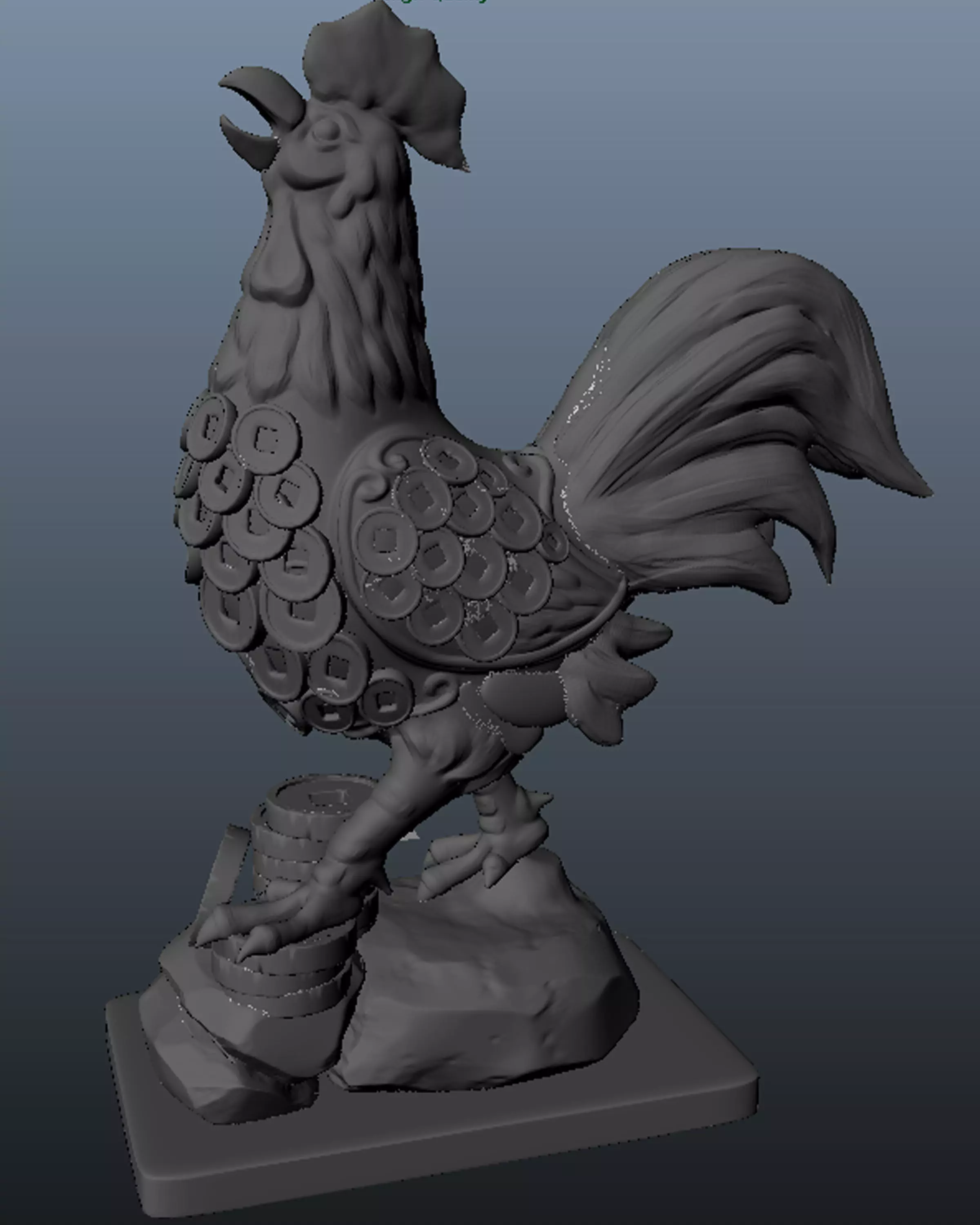 Fortune Rooster Free 3D print model_0