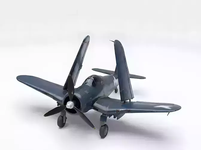 WWII Carrier-Based Navy Fighter 3D Model