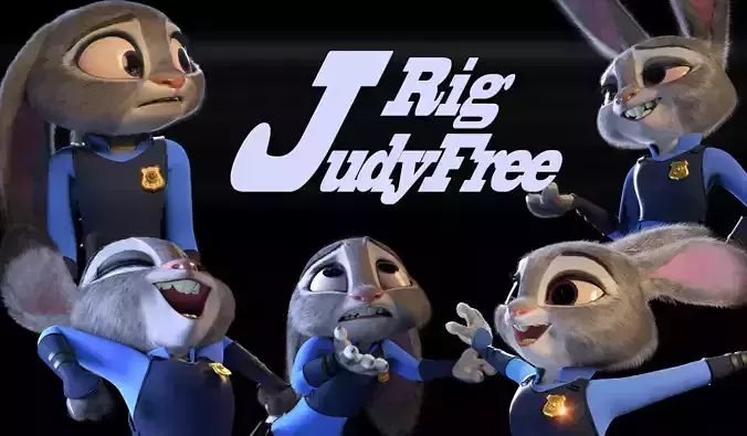 Judy Hopps Free Rig Free 3D model