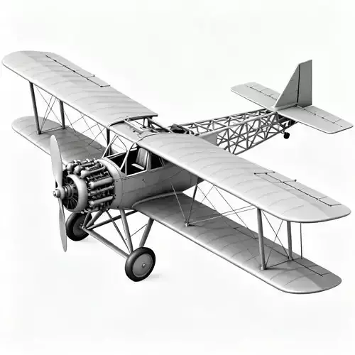 Early WWI Experimental Lattice-Tail Biplane 3D Model