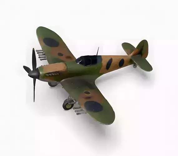 Iconic WWII Single-Seat Fighter 3D Model