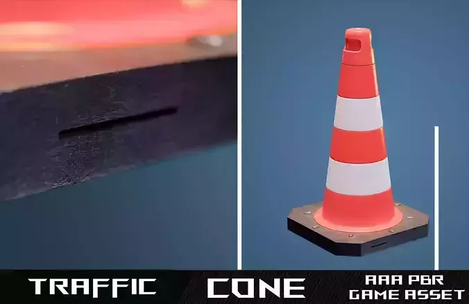 Traffic cone PBR 3D Model