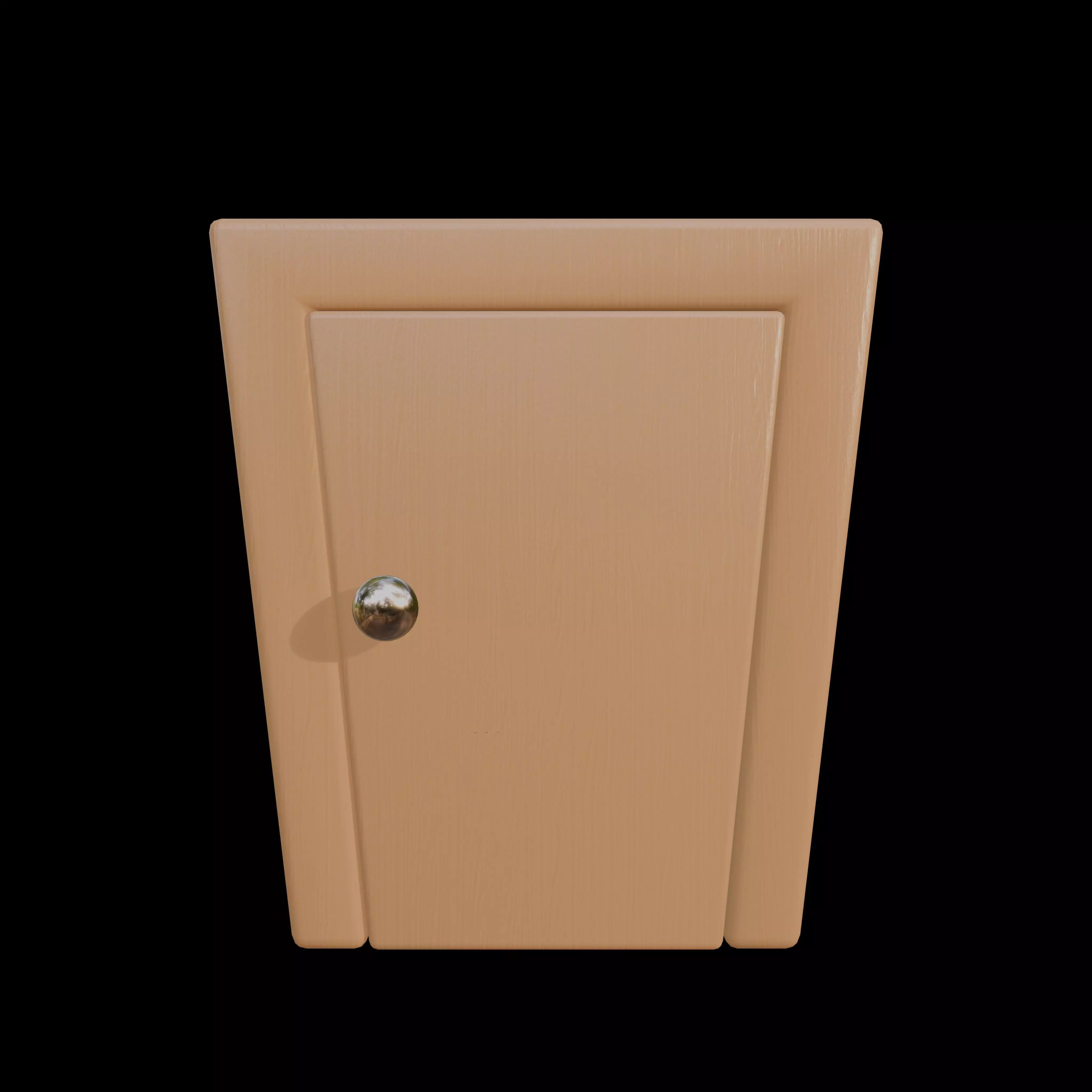 Low Poly Wooden Door with Frame Openable 3D Model Low-poly 3D model