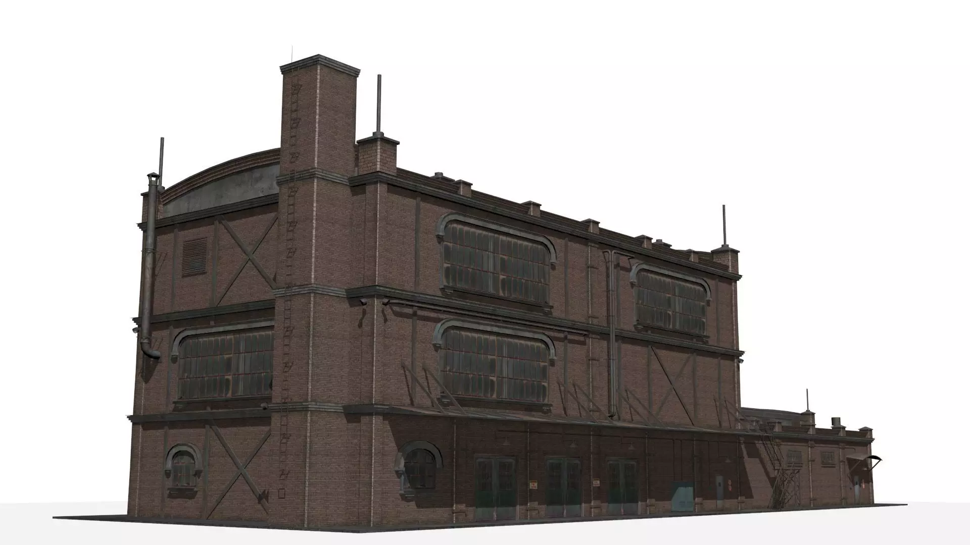 old industrial building Low-poly 3D model