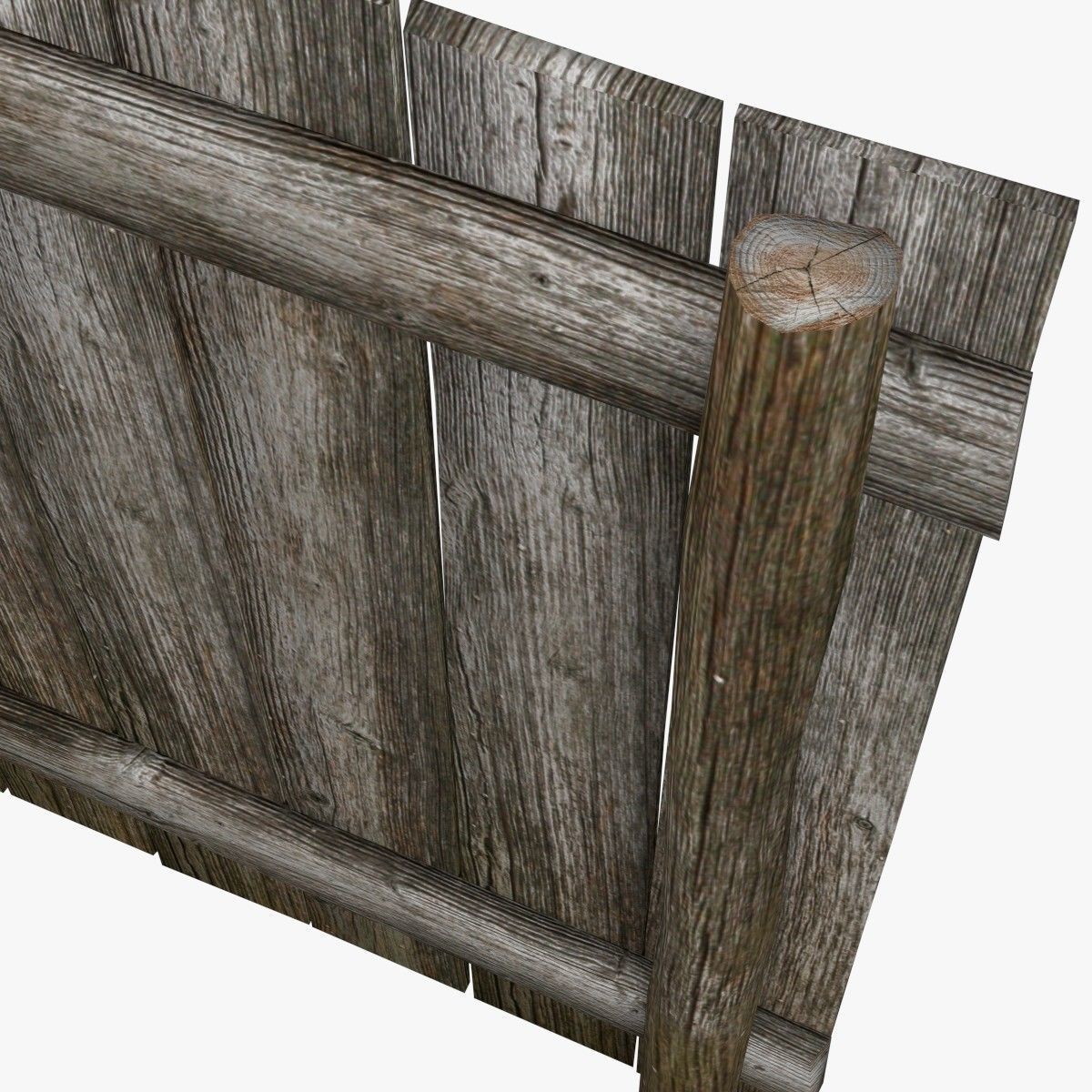 Wooden Fence 3D model_4