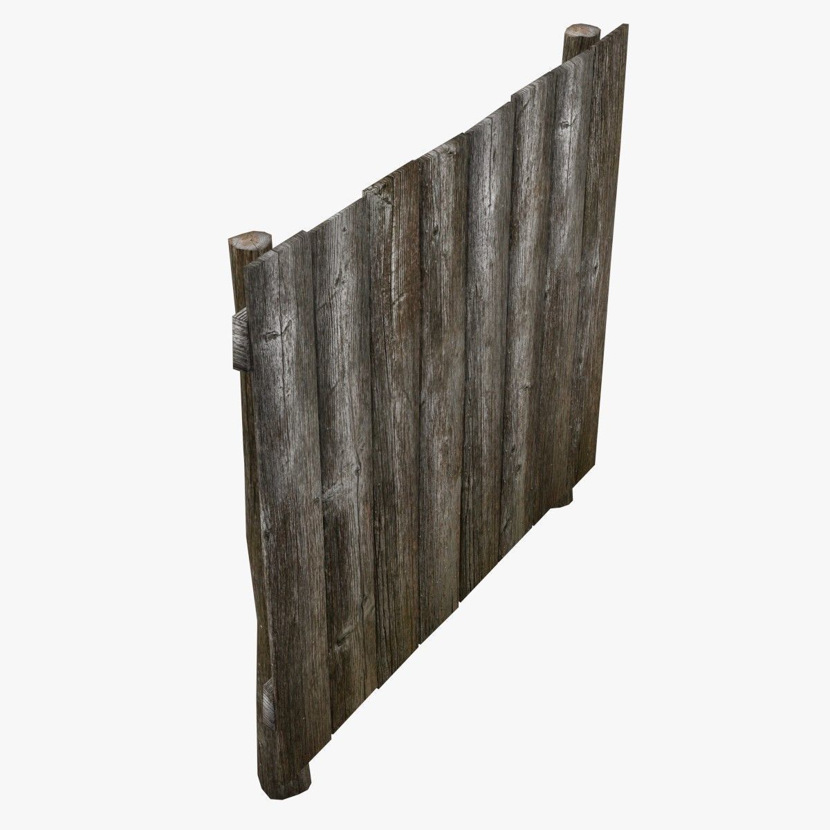 Wooden Fence 3D model_1