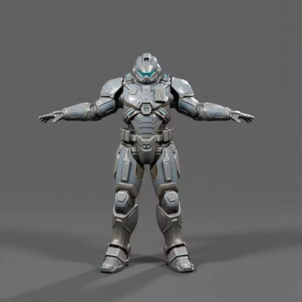 Metal Robot Character CGI Model Low-poly 3D model