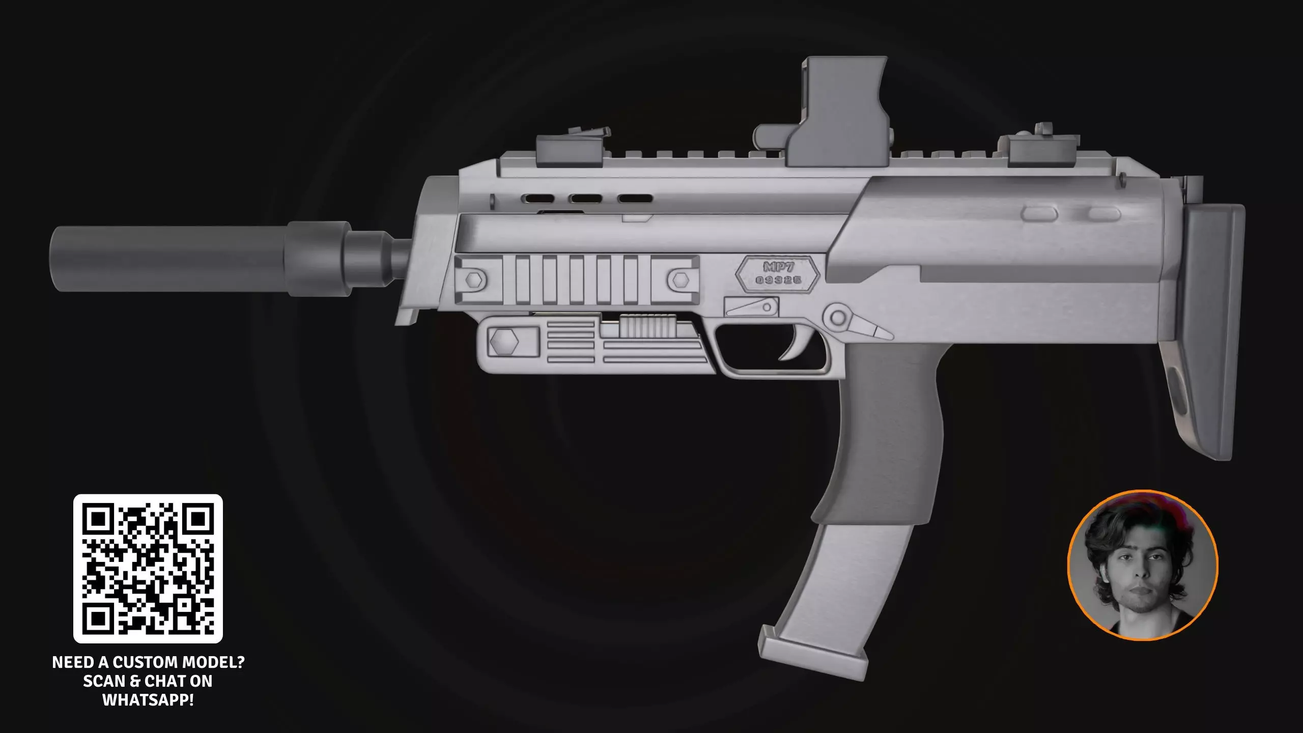 3D Model HK MP7 -- Elite Tactical Defense Weapon 3D model