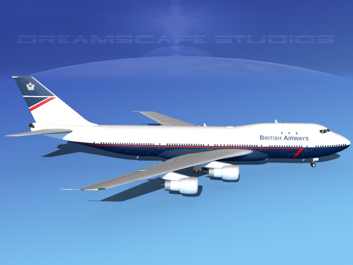 Boeing 747-100 British Airways 2 3D model_4