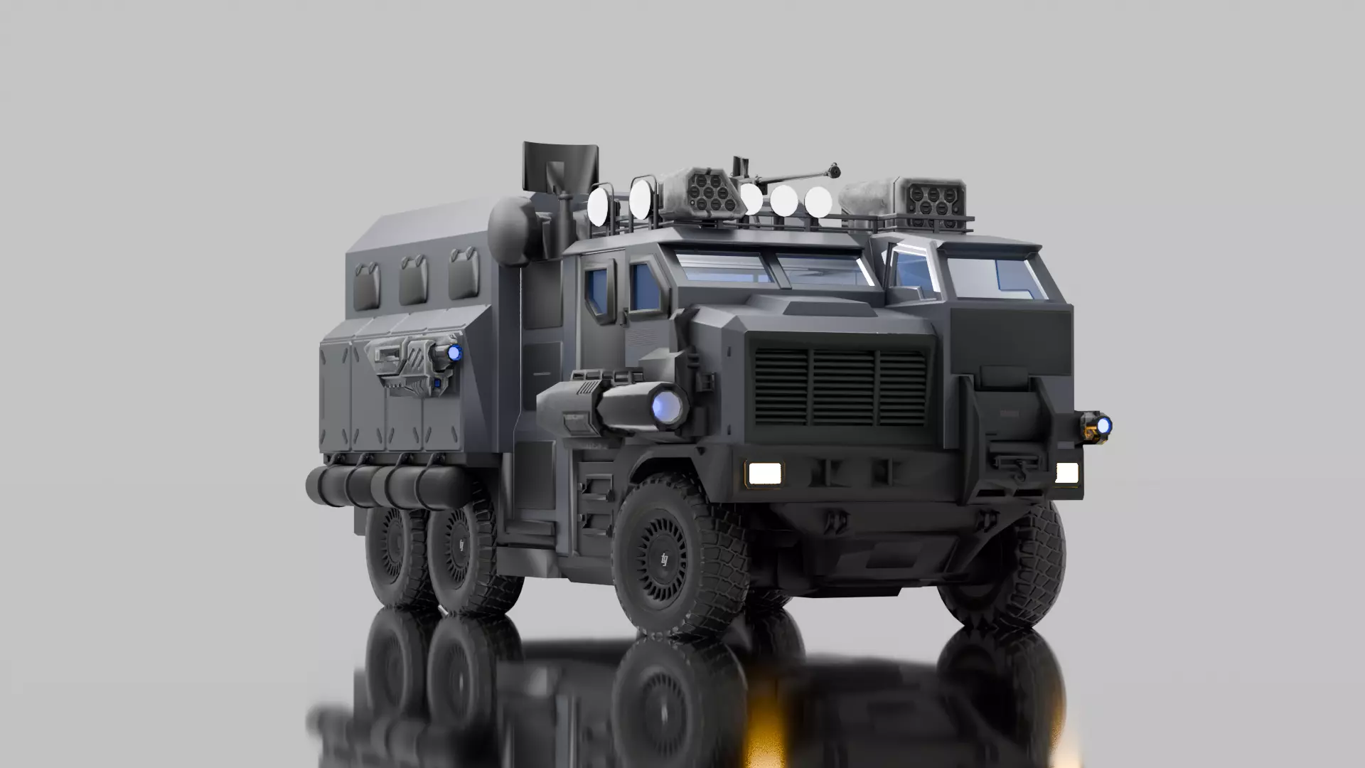 Military Armored Tactical Truck Low-poly 3D model